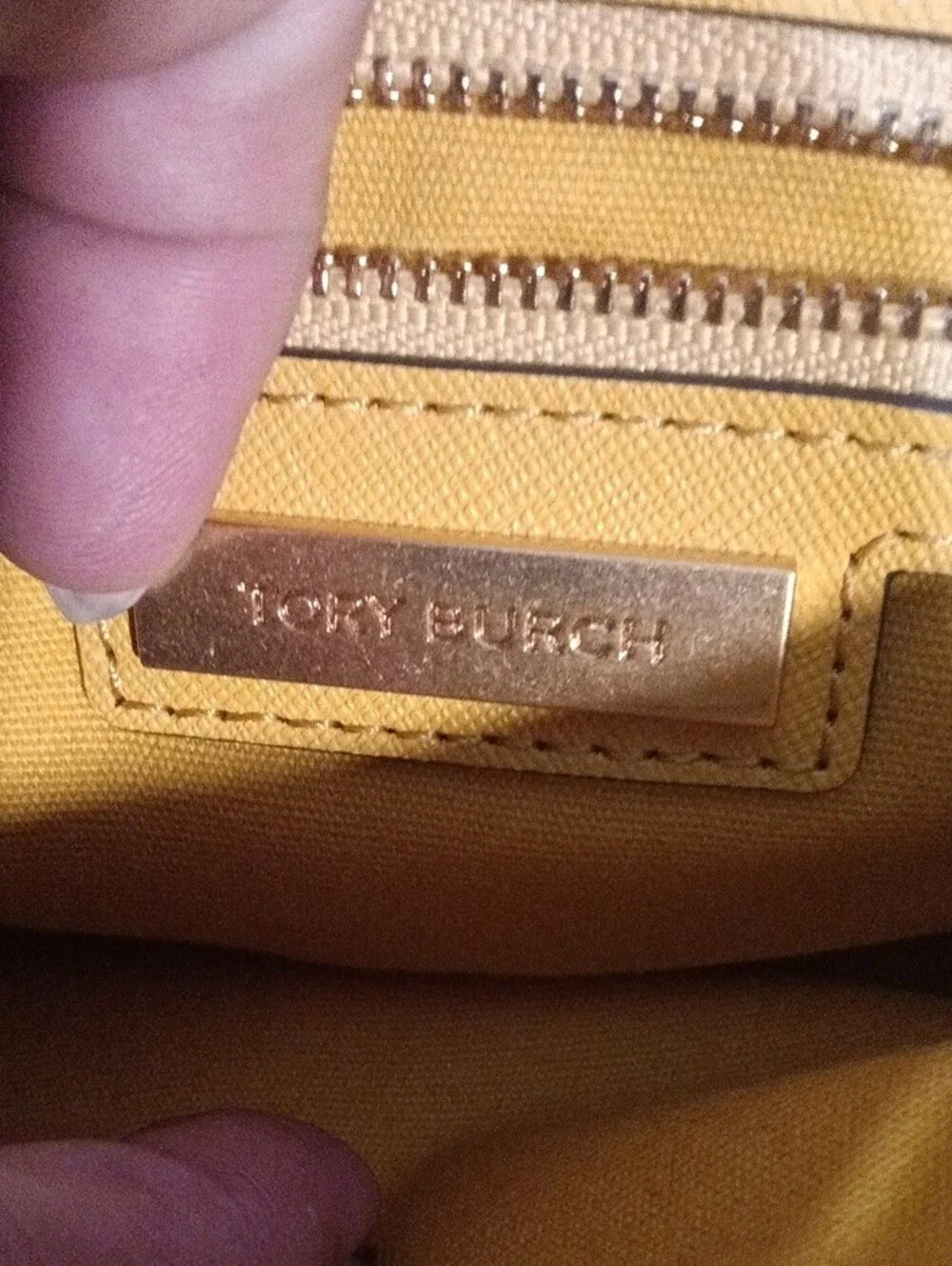 Tory Burch Yellow Saffiano Chain Shoulder Bag with Gold Hardware